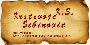 Krstivoje Sibinović vizit kartica